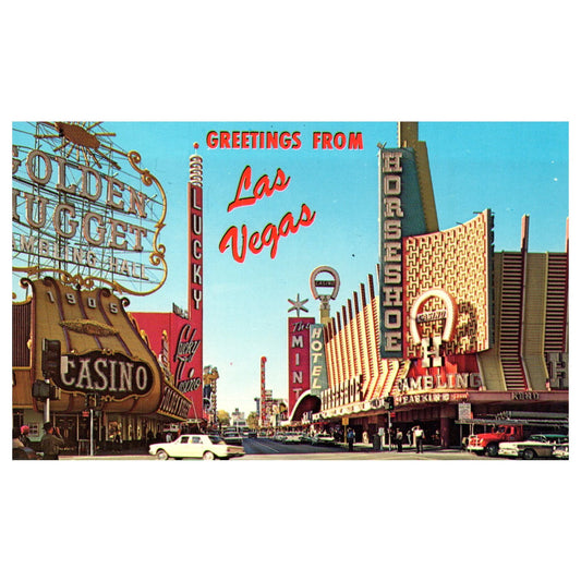 Vintage Postcard - Glitter Gulch Las Vegas Nevada P3-7