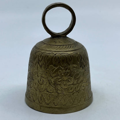 Vintage Wide End Etched Brass Sarna India 522 Bell Dinner Floral 3" TF5