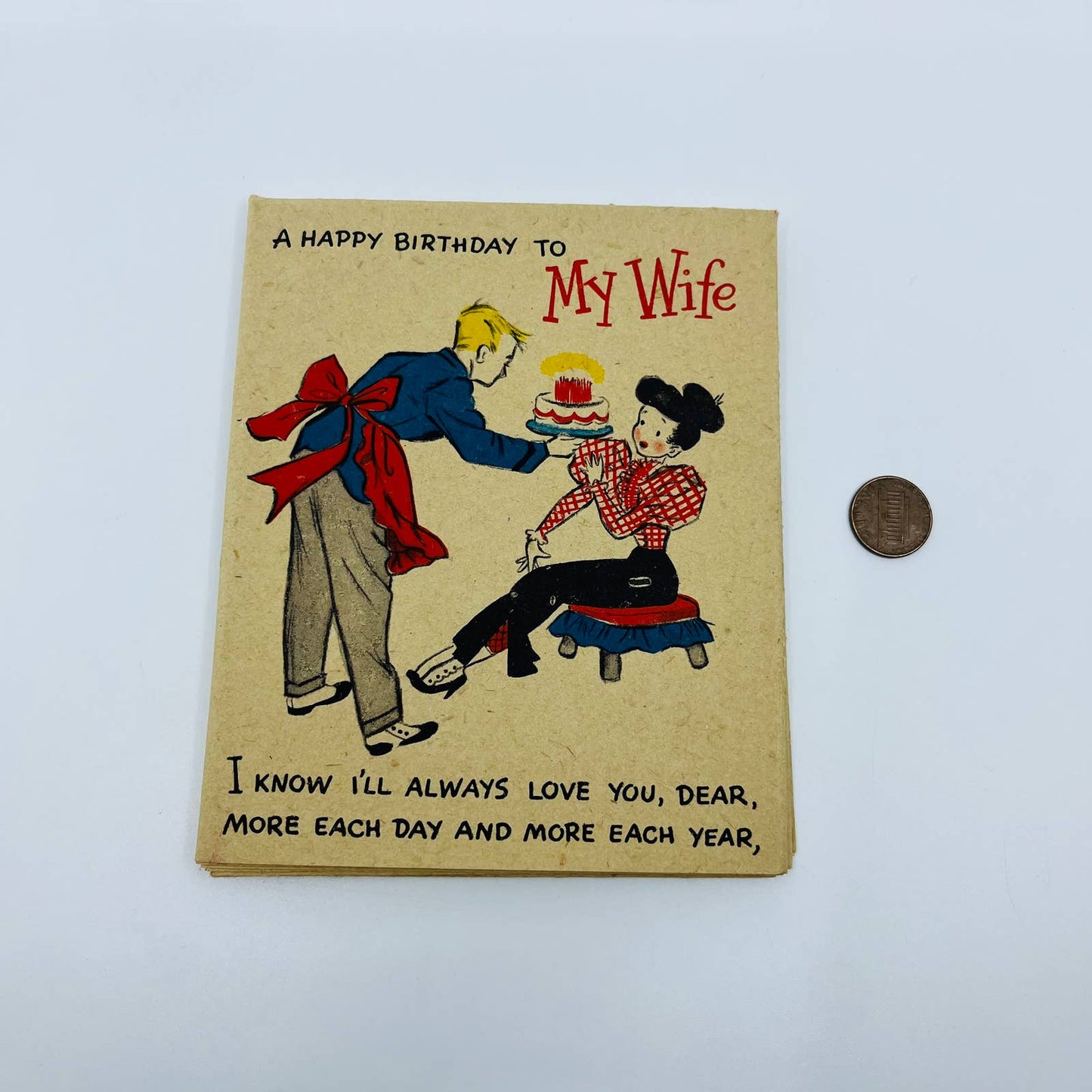 1957 Hallmark Fold Out Birthday Card To Wife SC2