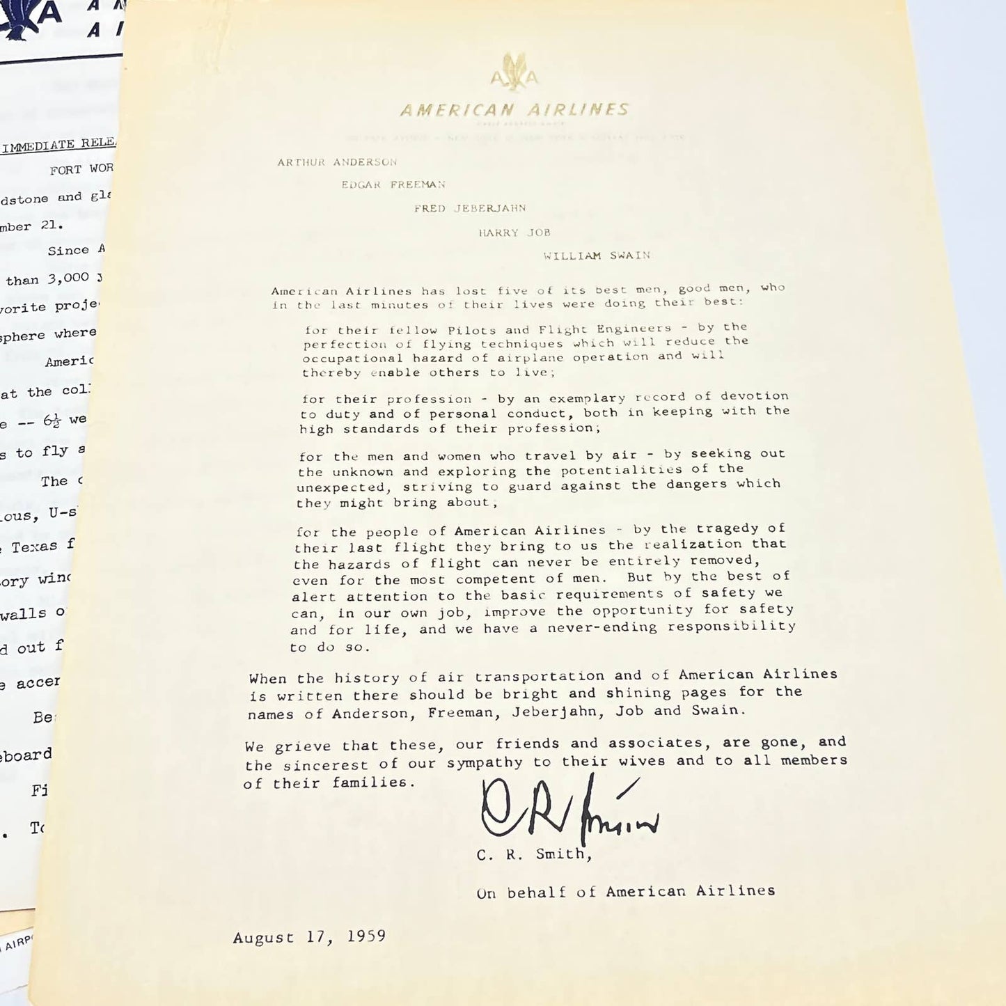 1950s-1980s Lot of Commercial Airline Ephemera American Airlines TC7