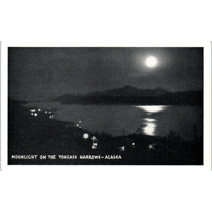 Moonlight on the Tongass Narrows RPPC Alaska Original Postcard TK1-29