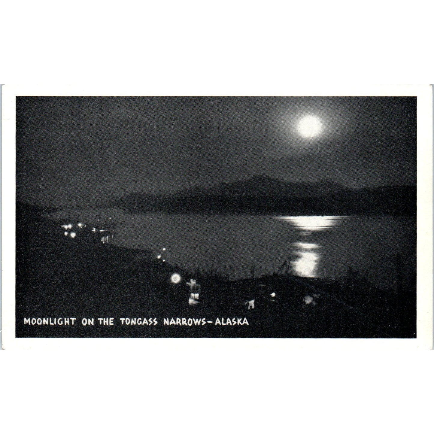 Moonlight on the Tongass Narrows RPPC Alaska Original Postcard P2-6