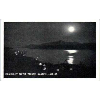 Moonlight on the Tongass Narrows RPPC Alaska Original Postcard P2-6