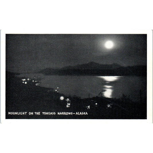 Moonlight on the Tongass Narrows RPPC Alaska Original Postcard TK1-30