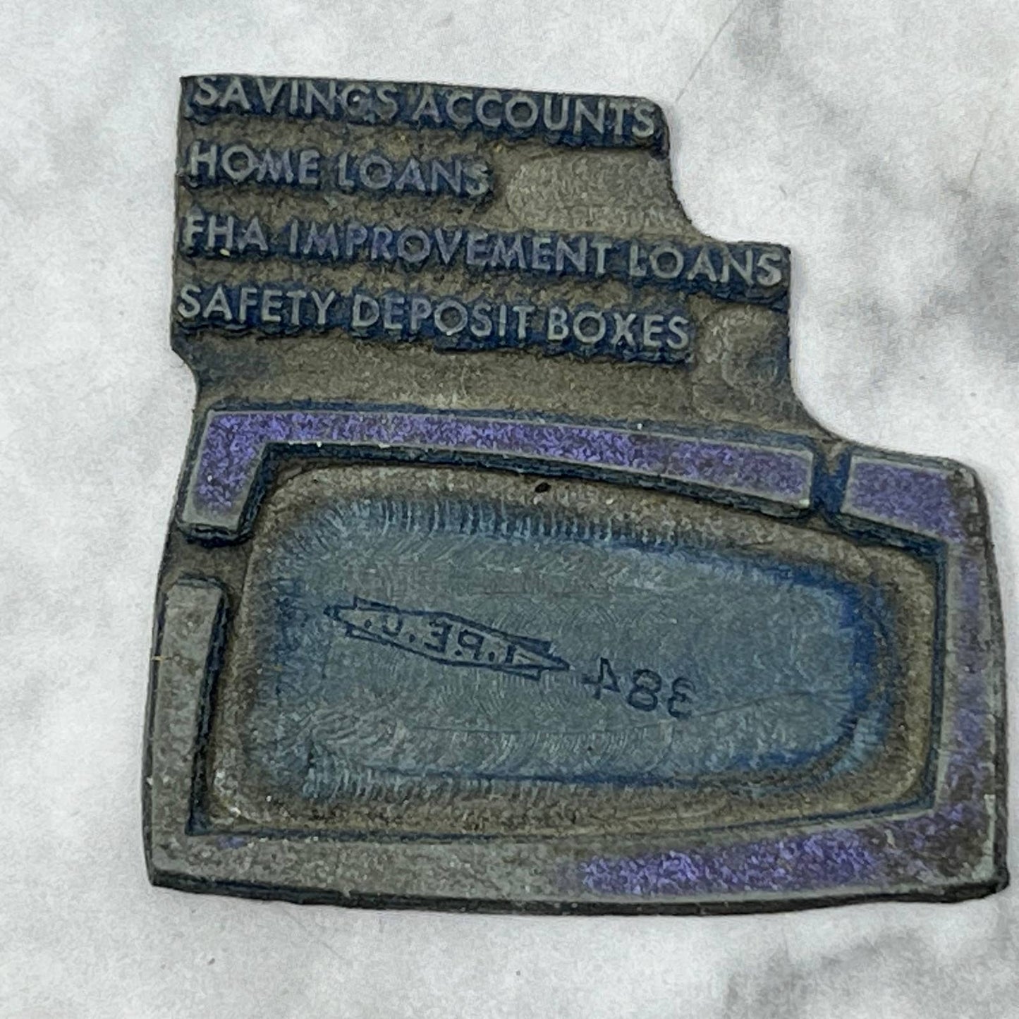 Vintage Letterpress Printers Block Plate Savings Accounts Home Loans TJ58