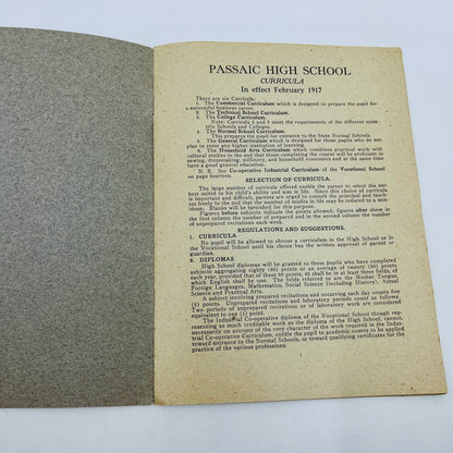 1916 Passaic High School Curricula Booklet Passaic NJ D5