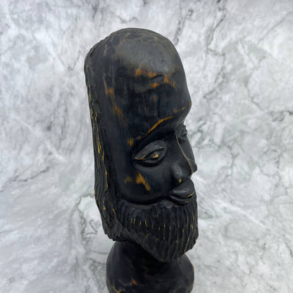 Vintage Carved Wooden Jamaica Tiki Folk Art Bust Face 11" Heavy Solid Wood TB5
