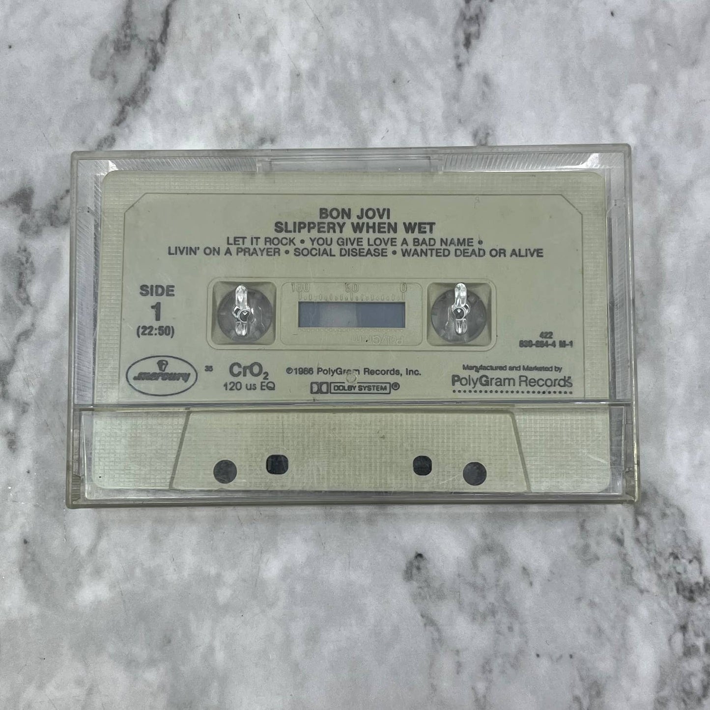 Bon Jovi - Slippery When Wet Cassette Tape No Jacket TJ6-76