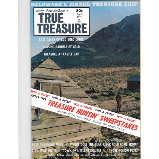 Long John Lathams Lost Treasure Magazine Lost Mines, Buried, Sunken Apr 1971 MB1