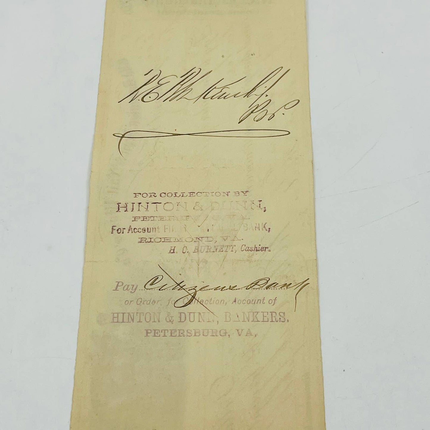 1885 Bank Check Old Dominion Iron Nail Works Nathan Lane’s Sons Richmond VA AA5