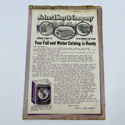 1910 John M. Smyth Company Sample Catalog w/ Inserts Chicago IL D2