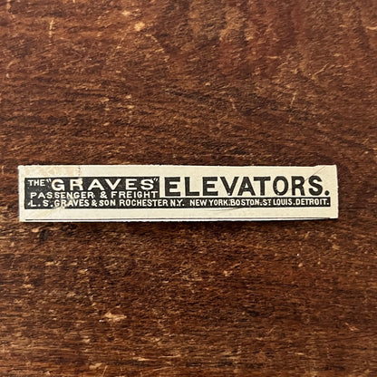 L.H. Graves & Son Elevators Rochester NY Original Advertisement AD8-P28