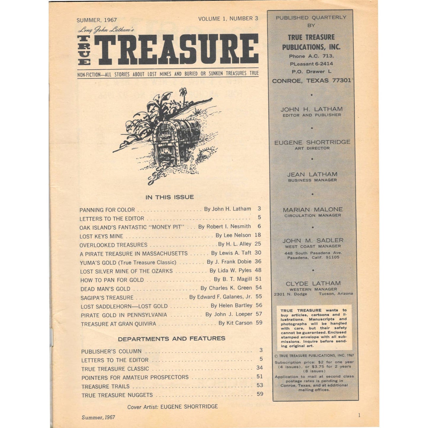 Long John Latham's True Treasure Magazine Mining Metal Detecting Summer 1967 M5