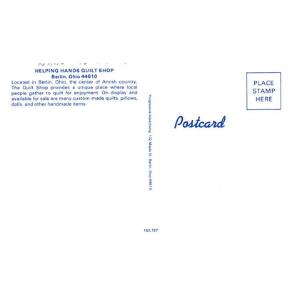 Vintage Postcard - Helping Hands Quilt Shop Berlin Ohio AD9