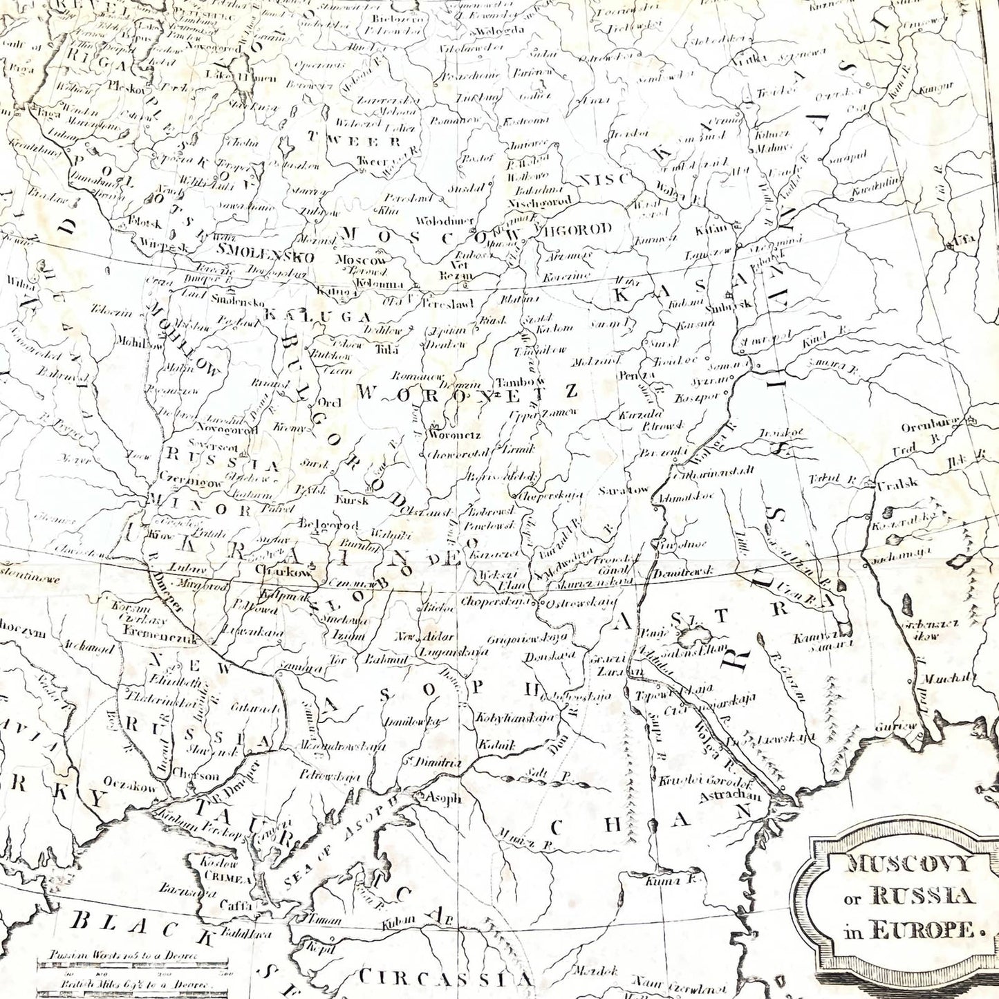 1886 Map of Moscovy Russia in Europe  10x17 AB9