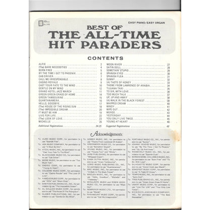 1960s Best of the All Time Hit Paraders Sheet Music Book TJ7