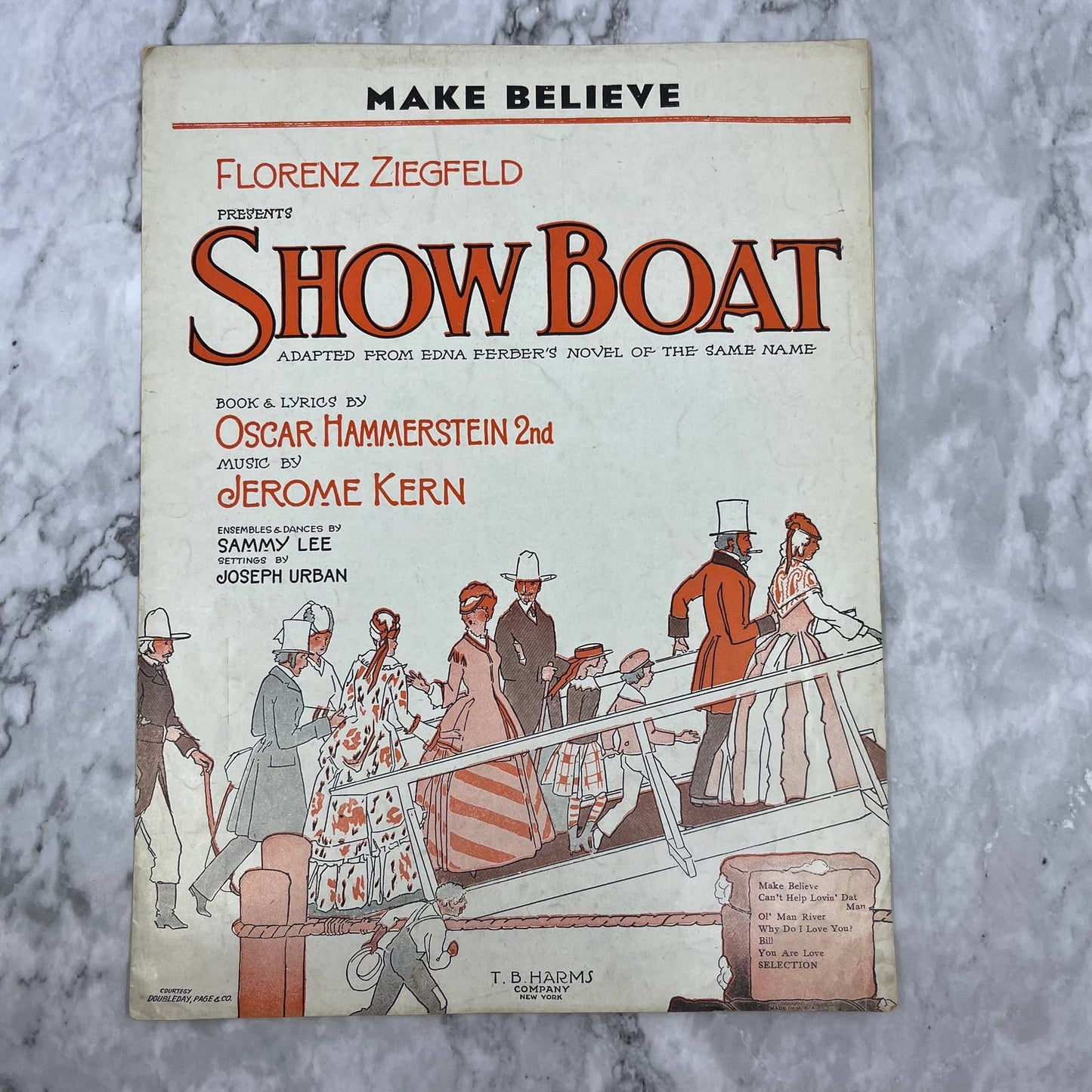 1928 Florenz Ziegfield Presents 'Show Boat' Sheet Music Oscar Hammerstein￼ TJ4