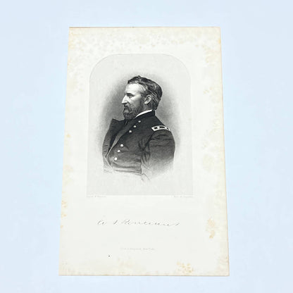 1867 Original Steel Art Engraving - Union General William Rosecrans 9x5" AC3-3