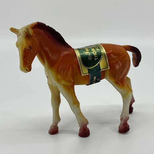 Vintage 1975 Rubber #7234  Imperial Thoroughbred Horse Figurine With Label SA2