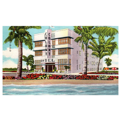 The Colony Hotel Miami Beach Florida 1951 - Postcard TJ8-2