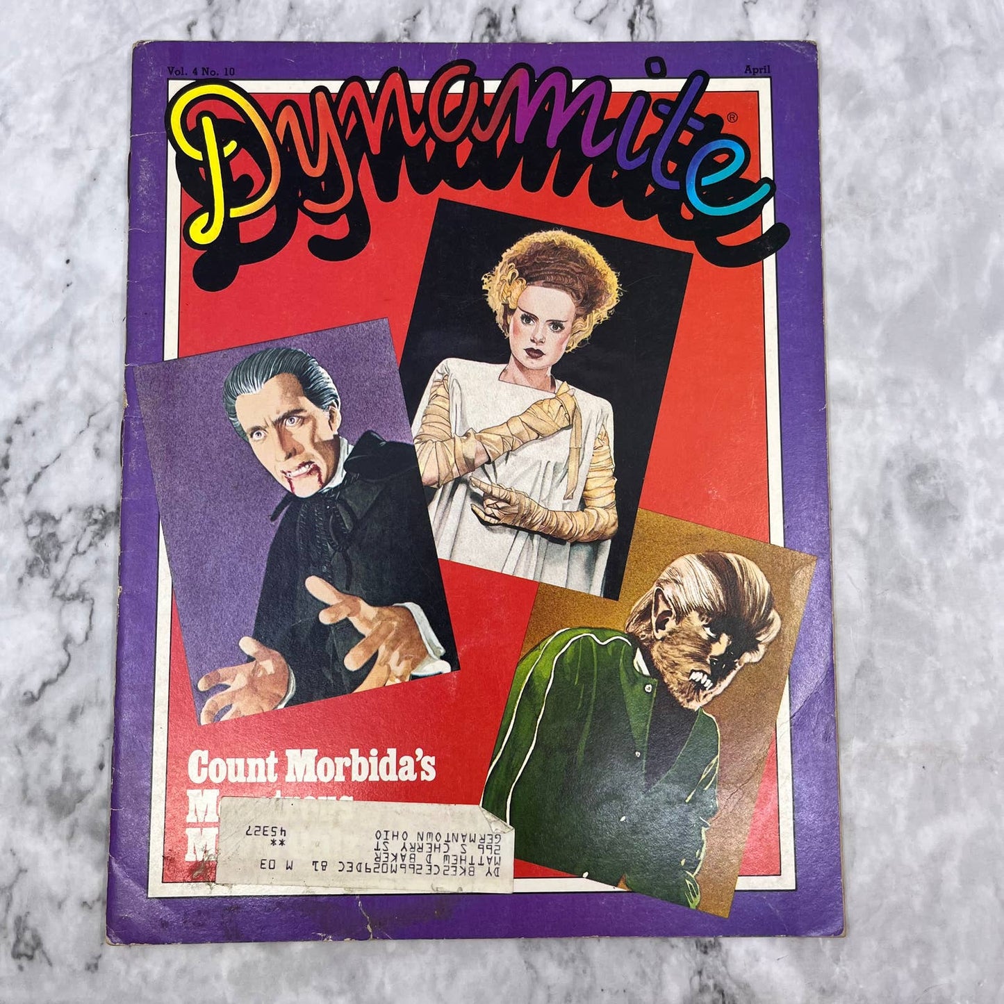 Vtg DYNAMITE MAGAZINE 83 1981 Count Morbida’s Monstrous Movie Quiz Halloween TJ4