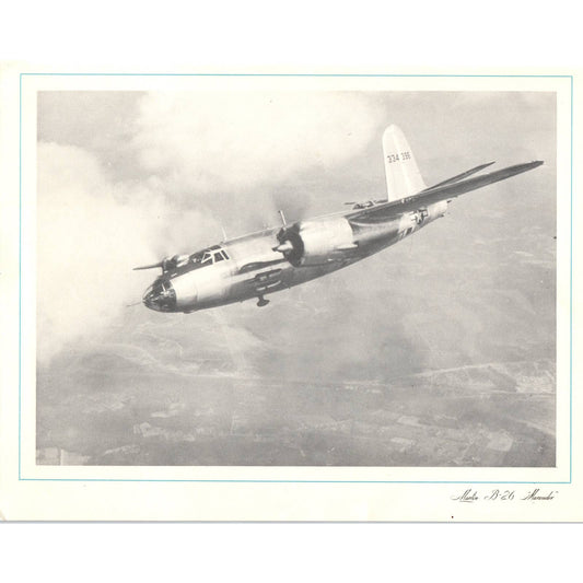 Vintage US Military Airplane Photo Martin B-26 Marauder 8.5x11" AD4