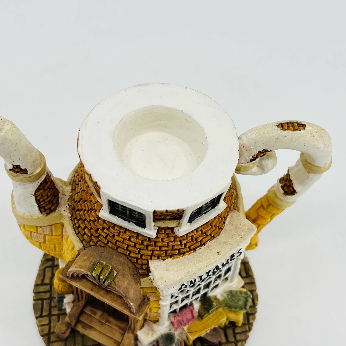 Vintage Hometown Teapot Cottages ANTIQUES STORE 5 1/2" TB8