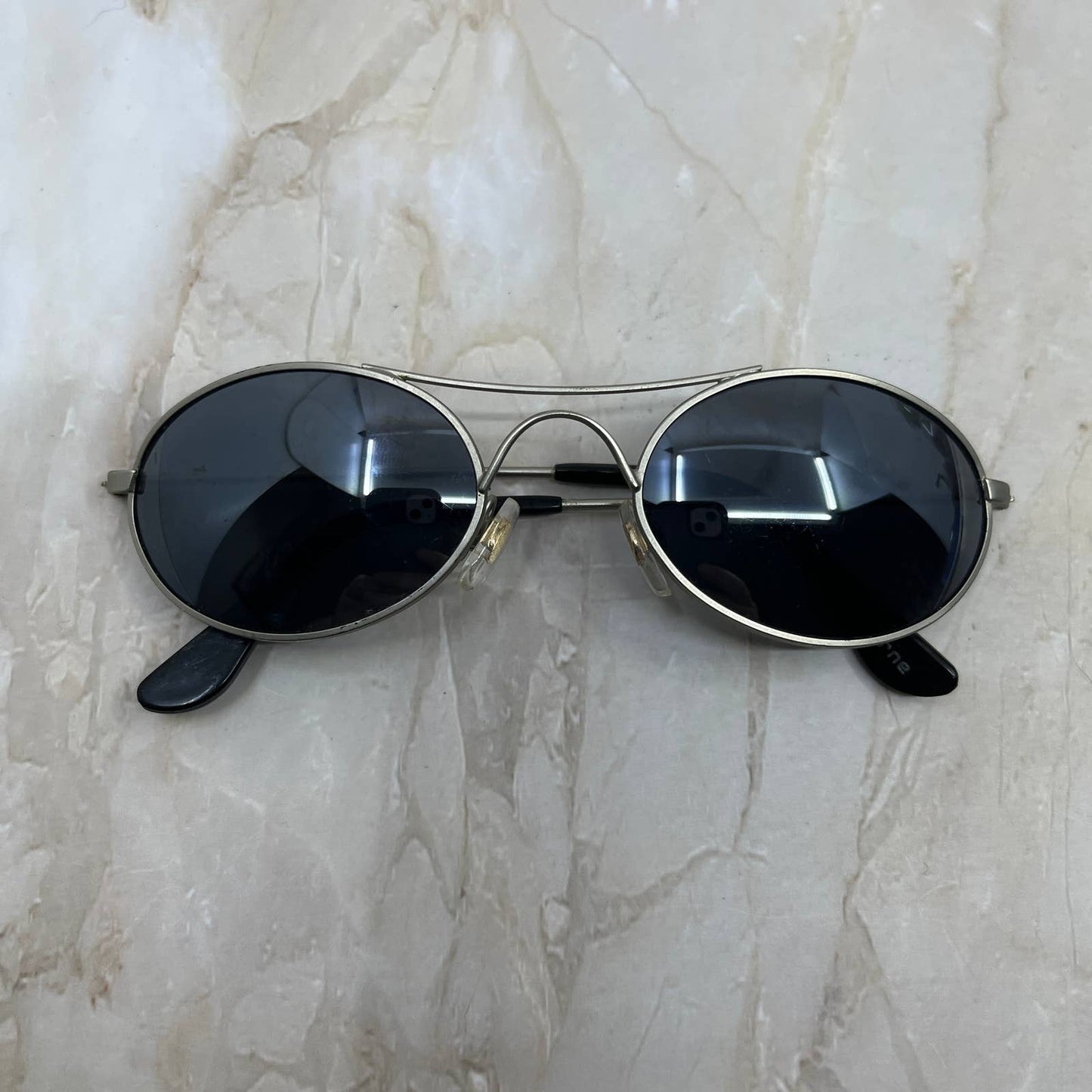 Claiborne Oval Aviator Silver Tone Sunglasses Eyeglasses Frames TJ1-G2-8