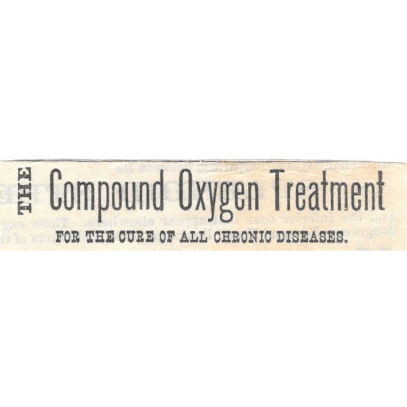 The Compound Oxygen Treatment Starkey & Palen Philadelphia - Ad 1878 TJ7-L2-3