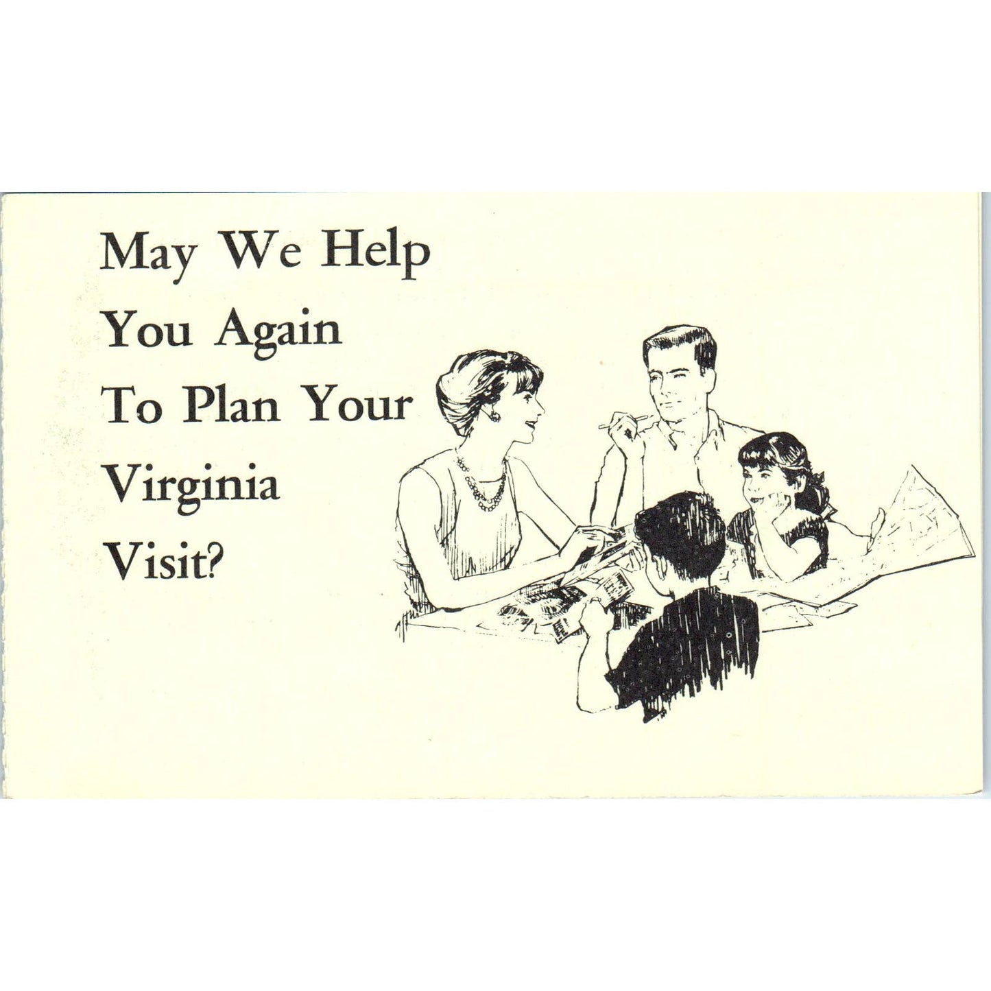 Virginia State Travel Service Planning Assistance Original Postcard TJ9-P2