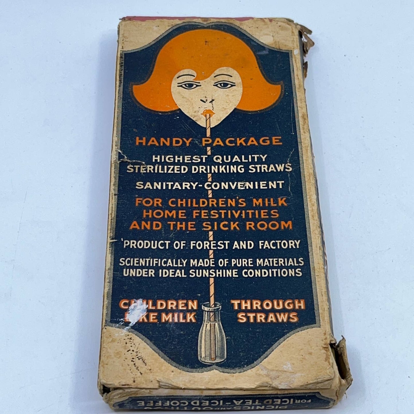 Vintage 1932 Full Box Sunshine Straws Hertz Straw Co. Like Nature’s Own TF5