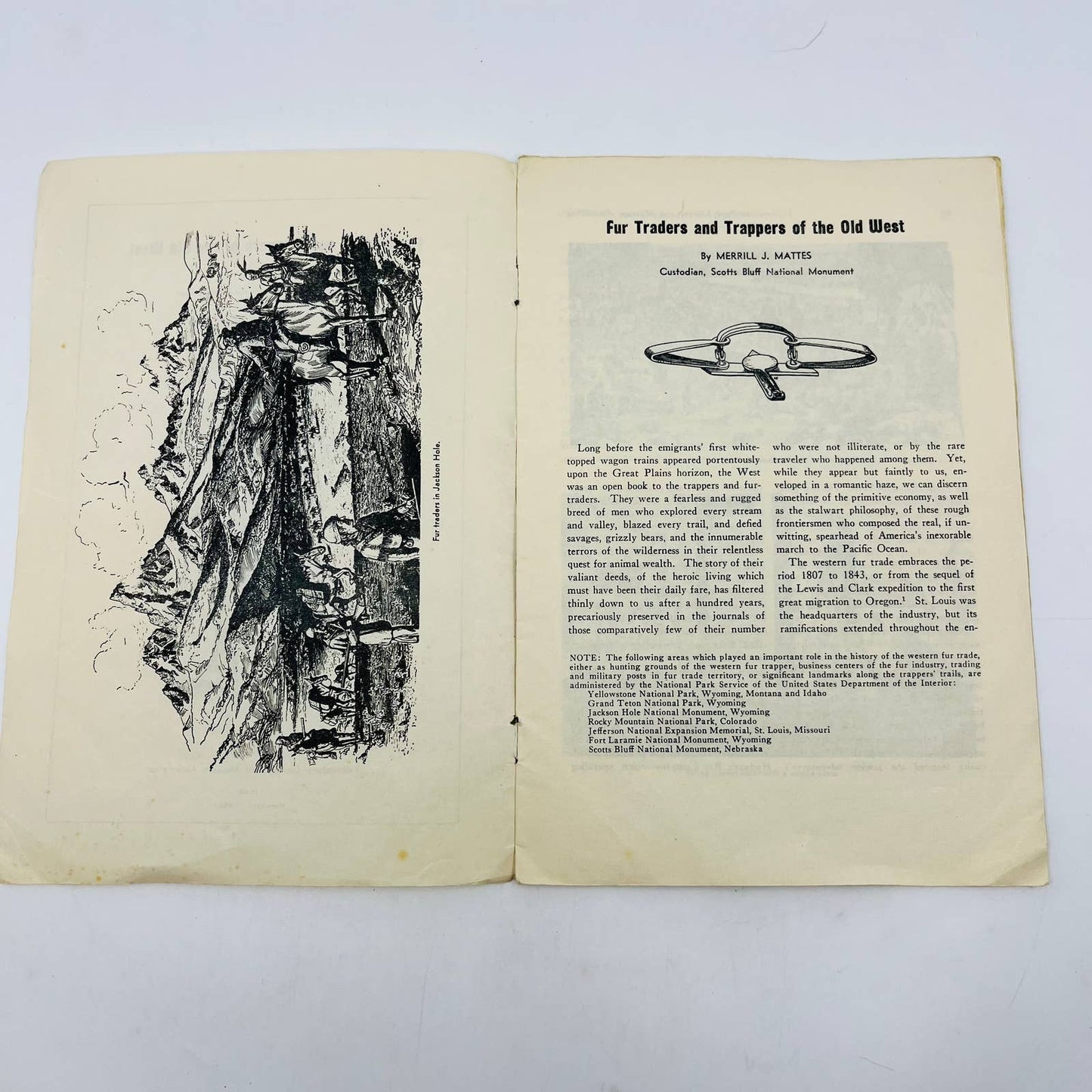 1947 Fur Traders and Trappers of the Old West Yellowstone Museum Booklet C11