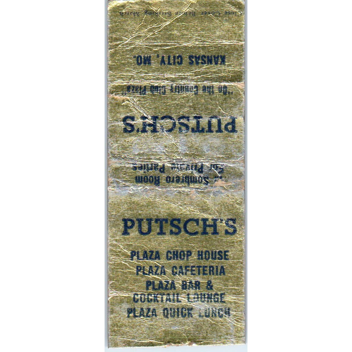 Putsches Country Club Plaza Kansas City MO Advertising Matchbook Cover SA9-M1