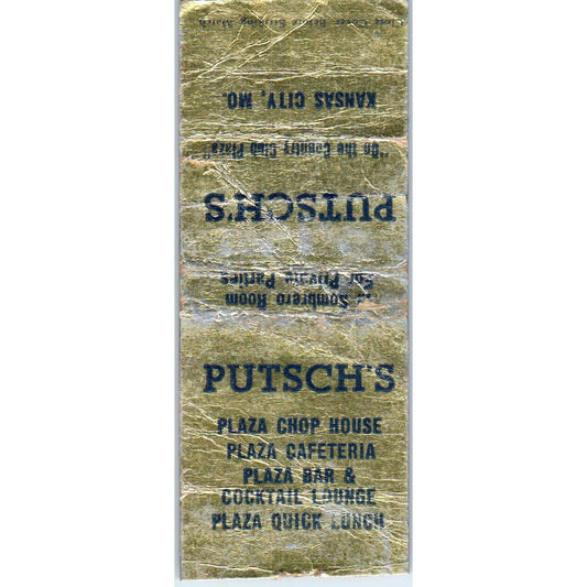 Putsches Country Club Plaza Kansas City MO Advertising Matchbook Cover SA9-M1
