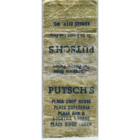 Putsches Country Club Plaza Kansas City MO Advertising Matchbook Cover MM9-5