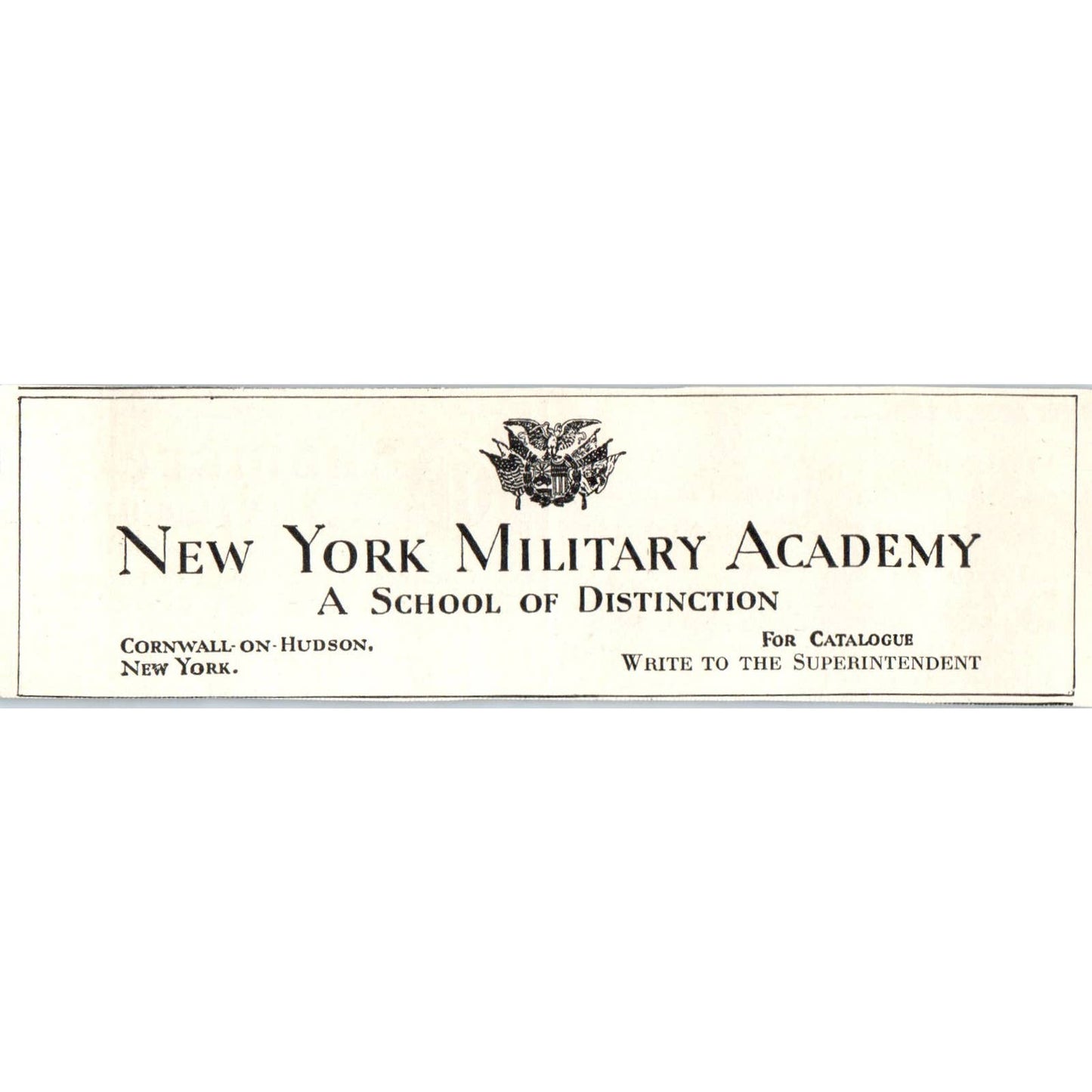 New York Military Academy Cornwall-on-Hudson NY - 1921 Original Ad TJ7-S