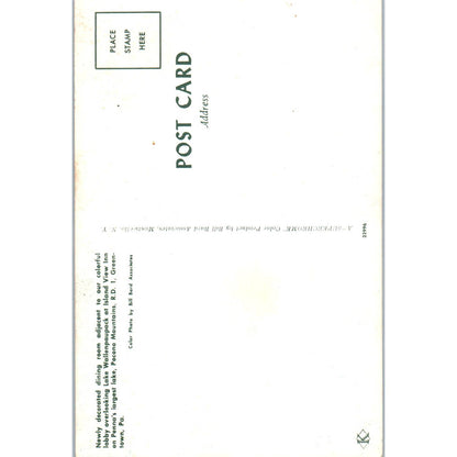 Vintage Postcard Dining Room at Island View Inn Greentown PA TD8-P2