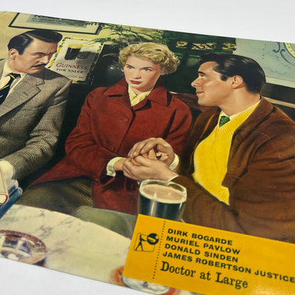 1957 Doctor at Large Dirk Bogarde Muriel Pavlov 11x14 British Lobby Card 1 FL4