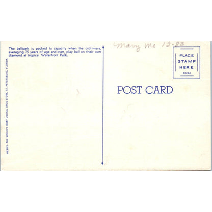 Kids & Cubs Baseball Clubs Waterfront Park St. Petersburg FL Postcard TK1-23