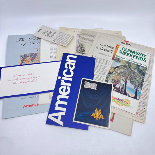 HUGE Lot 1940-1990 Commercial Airline Ephemera American Airlines Pan Am TC6