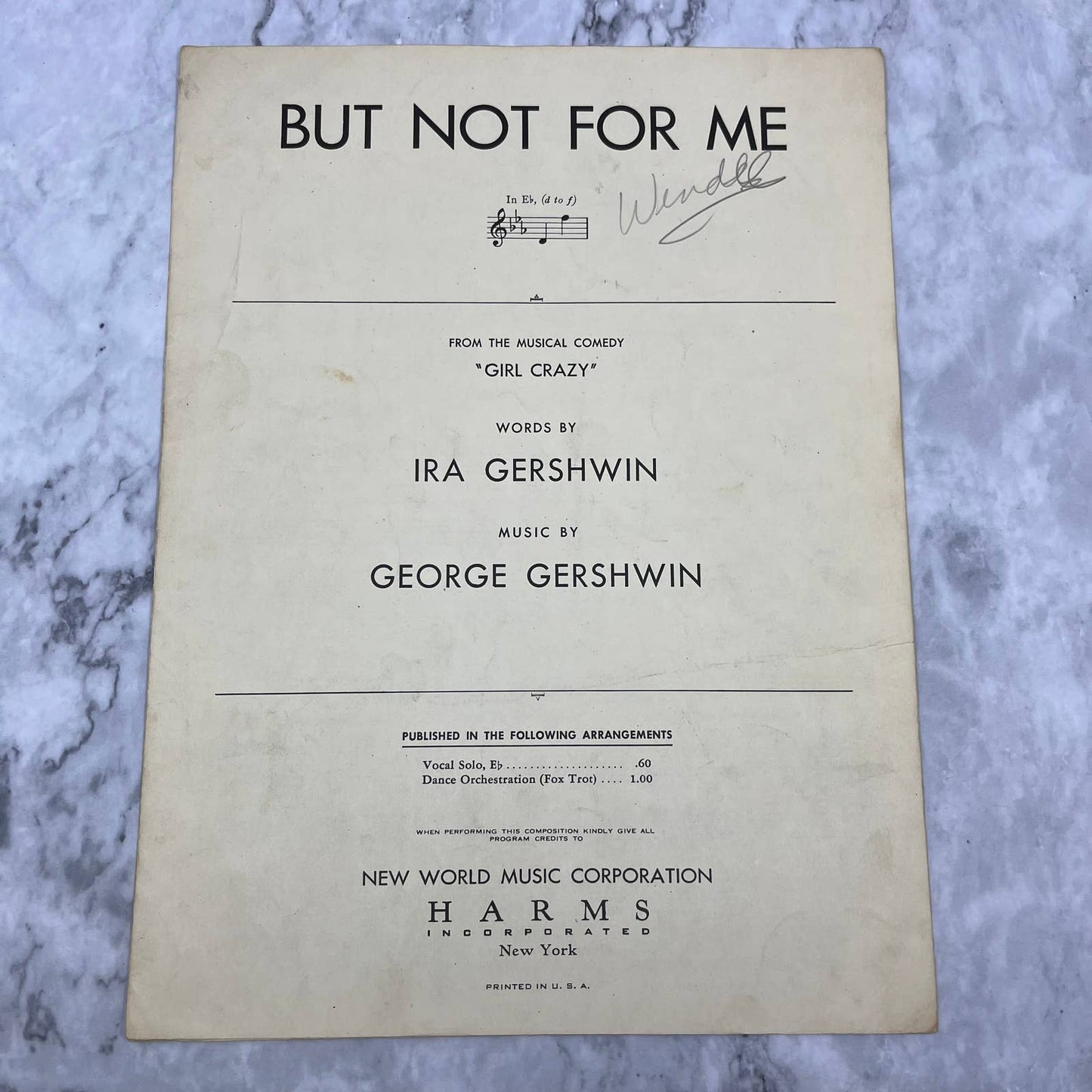 1930 BUT NOT FOR ME George and Ira Gershwin Musical Girl Crazy Sheet Music TH5