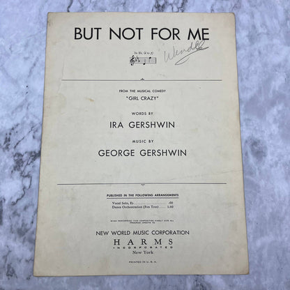 1930 BUT NOT FOR ME George and Ira Gershwin Musical Girl Crazy Sheet Music TH5