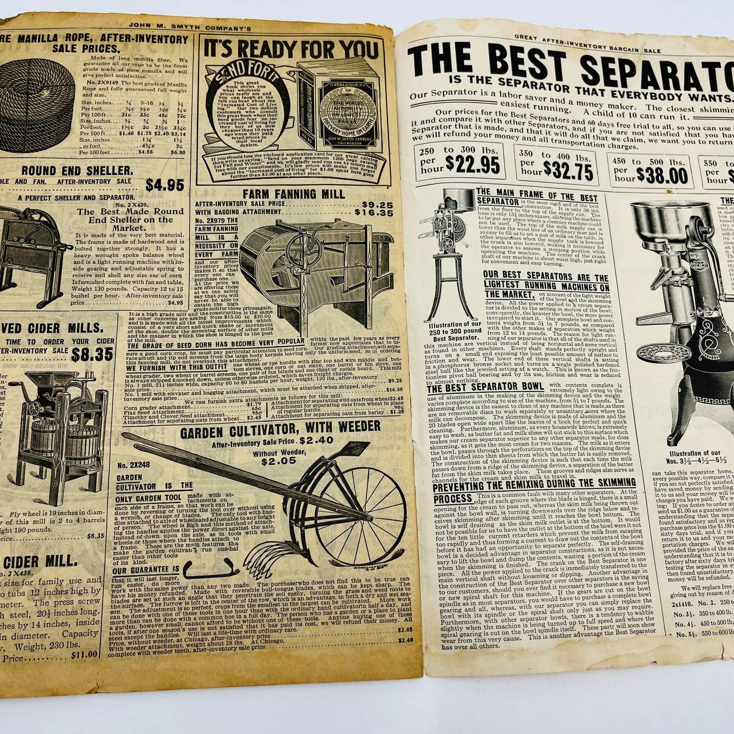 1910 John M. Smyth Company Sample Catalog w/ Inserts Chicago IL D2