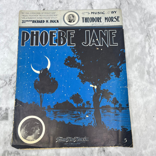 1910 PHOEBE JANE Southern Serenade Ragtime Sheet Music by Theodore Morse V41-3