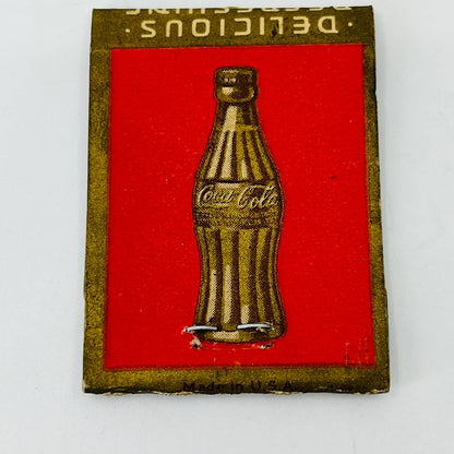 Vintage Matchbook 1930s Coca Cola Bottle Gold Trim Drink Delicious Star C4