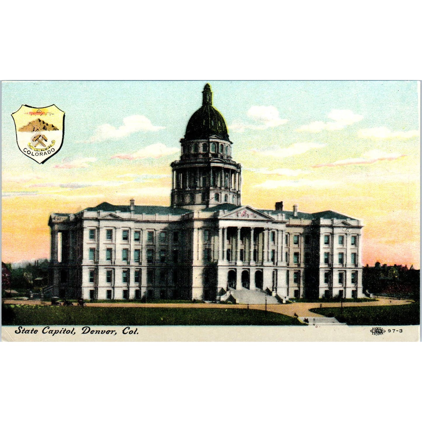 State Capitol c1910 Denver Colorado Original Postcard TK1-28