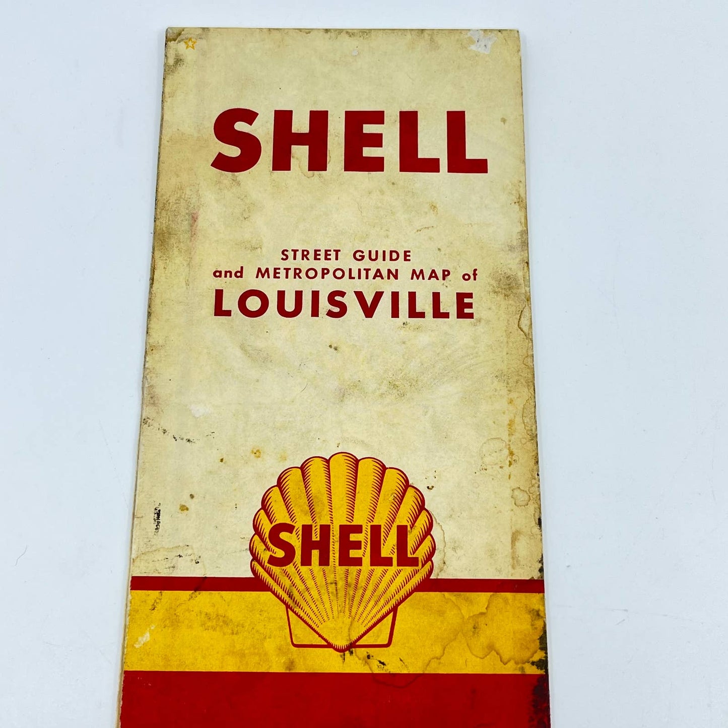 1959 Shell Oil Fold Out Road Map LOUISVILLE KENTUCKY SC7