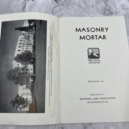 1934 Masonry Mortar Booklet Presented By H.E. Millard Lime and Stone Co TI6