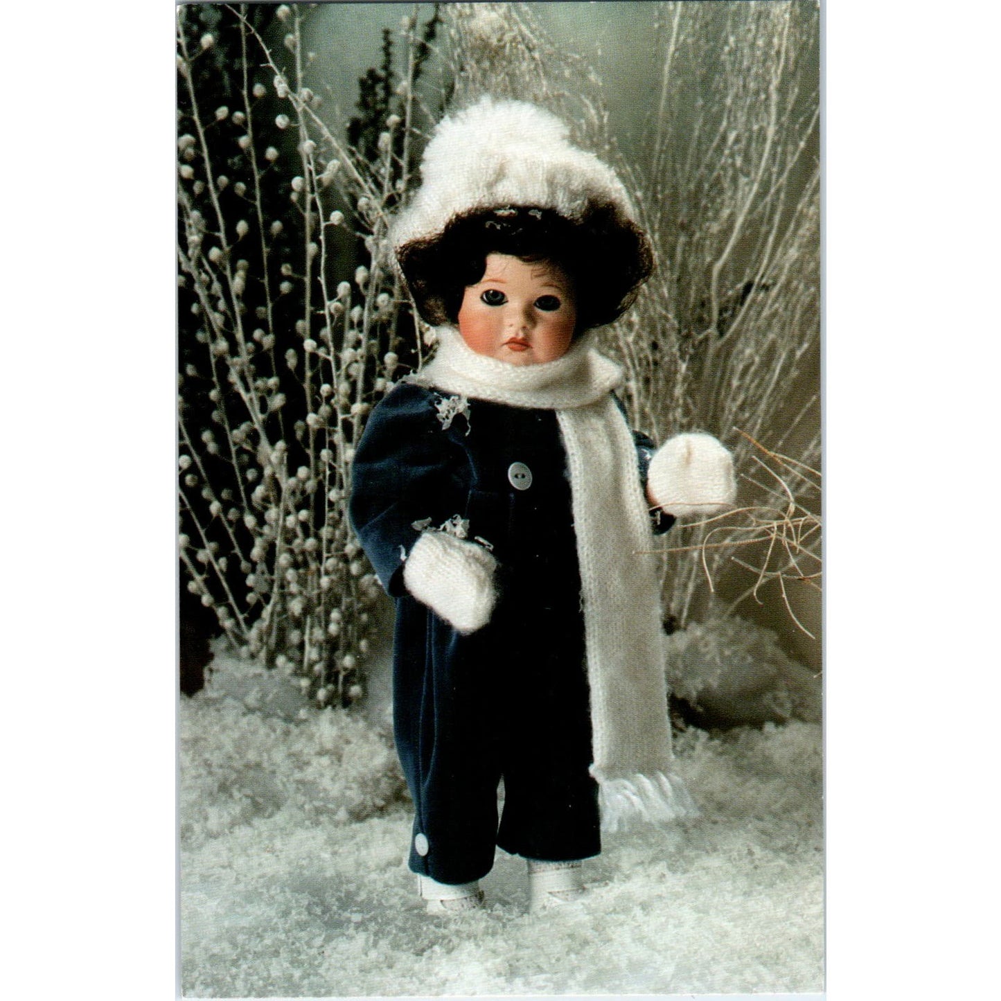 Crystal Winter Doll 1990 Original Postcard PB8