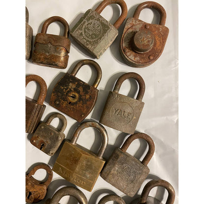 Vintage and Antique Lock Collection with Mismatched Keys